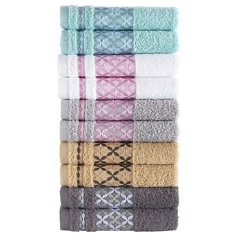 Textile Multicolor Plaid Turkish Cotton Washcloths (Set of 10)