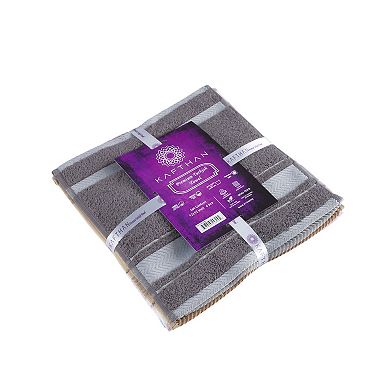 Textile Multicolor Fishbone Turkish Cotton Washcloths (Set of 6)