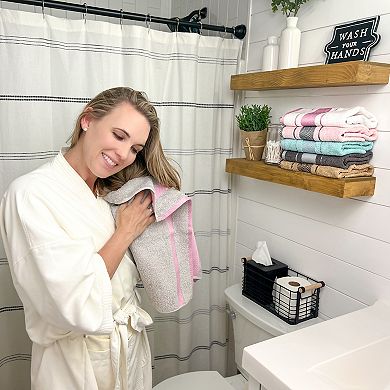 Textile Multicolor Fishbone Turkish Cotton Washcloths (Set of 10)