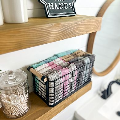 Textile Multicolor Fishbone Turkish Cotton Washcloths (Set of 10)