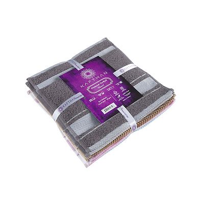 Textile Multicolor Fishbone Turkish Cotton Washcloths (Set of 10)