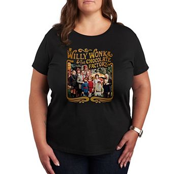 Plus Willy Wonka and the Chocolate Factory Willy Wonka Cast Photo Graphic Tee