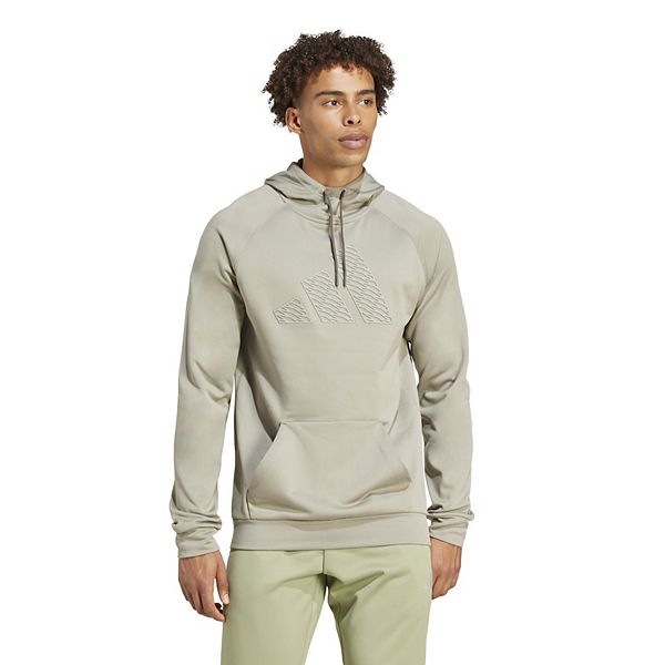 Men's adidas Game and Go Training Big Logo Hoodie - Silver Pebble (M)