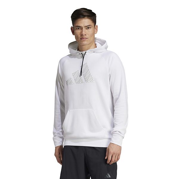 Men's adidas Game and Go Training Big Logo Hoodie - White (M)