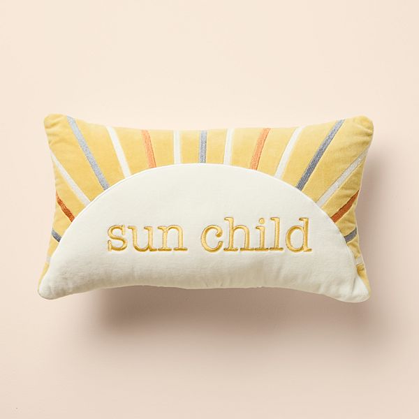 Little Co. by Lauren Conrad Tufted "Sun Child" Rectangular Throw Pillow - Sun Child