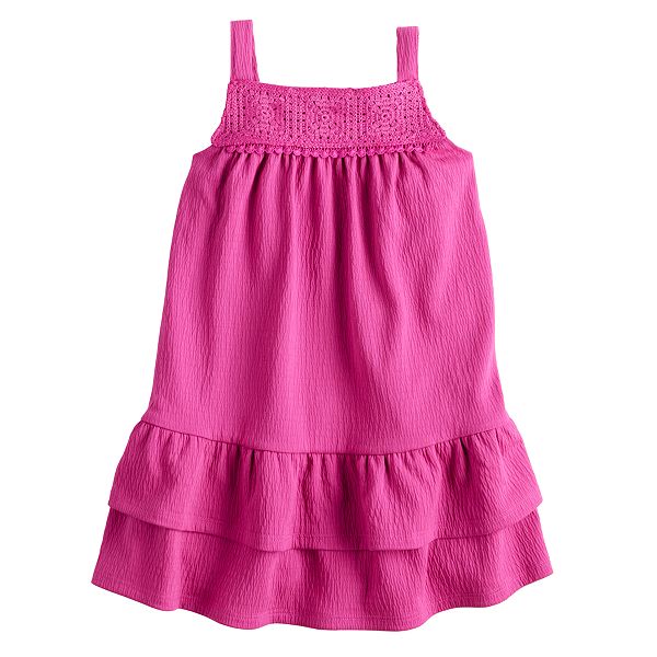 Baby & Toddler Girl Jumping Beans® Dropped Waist Knit Tank Top Dress - Magenta Wish (5T)