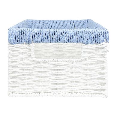 Belle Maison Paper Weave Basket With Accent Trim
