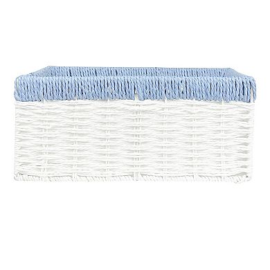 Belle Maison Paper Weave Basket With Accent Trim