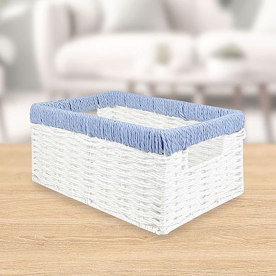 Belle Maison Paper Weave Basket With Accent Trim