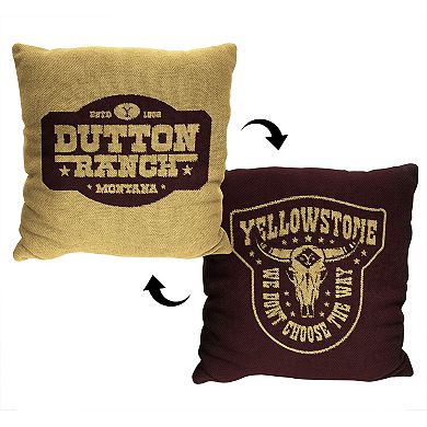 Yellowstone Dutton Ranch Badge Double Sided Throw Pillow