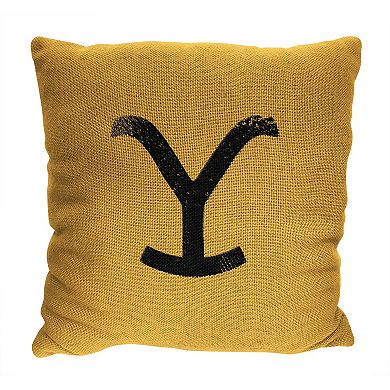Yellowstone Y Logo Double Sided Jacquard Throw Pillow