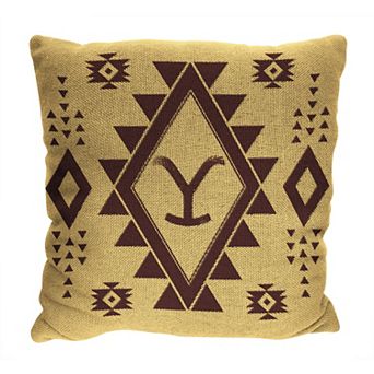 Yellowstone Y Aztec Jacquard Throw Pillow