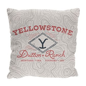 Yellowstone Topography Map Jacquard Throw Pillow