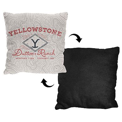 Yellowstone Topography Map Jacquard Throw Pillow
