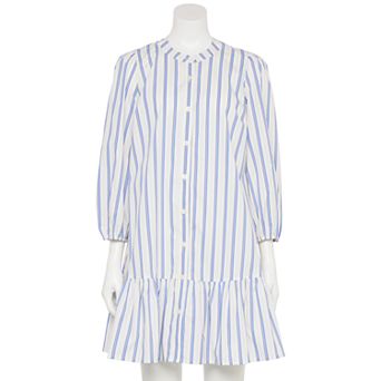 Women's Nine West Adaptive Blouson Sleeve Flutter Hem Mini Dress