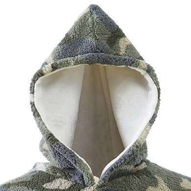 Swift Home Patterned Sherpa Wearable Throw Blanket Hoodie