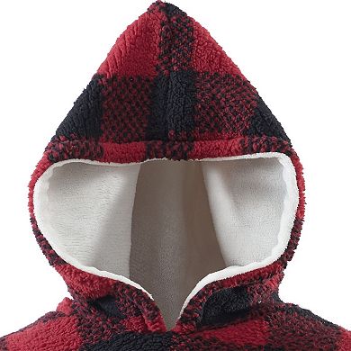 Swift Home Patterned Sherpa Wearable Throw Blanket Hoodie
