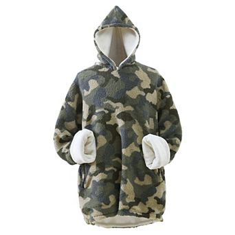 Swift Home Patterned Sherpa Wearable Throw Blanket Hoodie