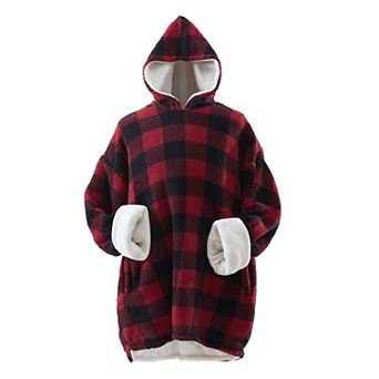 Swift Home Patterned Sherpa Wearable Throw Blanket Hoodie