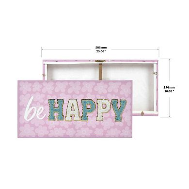 Be Happy Patch Canvas Wall Art