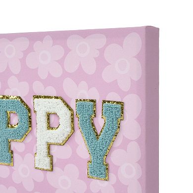 Be Happy Patch Canvas Wall Art