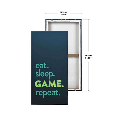 Eat. Sleep. Game Patch Canvas Wall Art