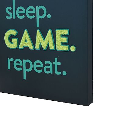 Eat. Sleep. Game Patch Canvas Wall Art