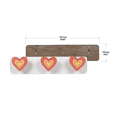 Heart 3-Hook Wall Decor