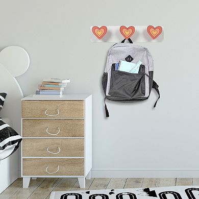 Heart 3-Hook Wall Decor