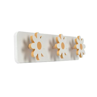 Flower 3-Hook Wall Decor