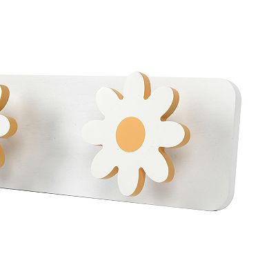 Flower 3-Hook Wall Decor