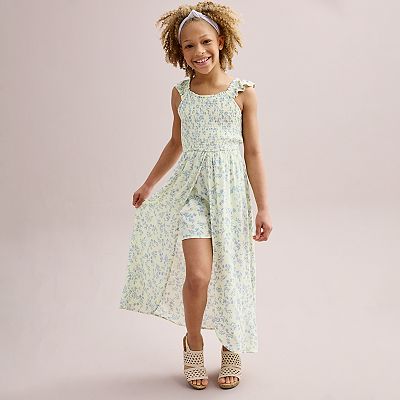girls maxi dress Pastel Blue Bow Tie Shoulder Pre-order Size 5T-6 11 x 27.75 7Y Likimi Child Kids Girls Maxi