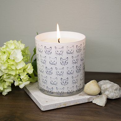 Rolling in Grass Scented Cat Heads in Navy Jar Candle