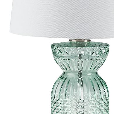 Hampton Hill Luxuria Textured Glass and Acrylic Base Table Lamp