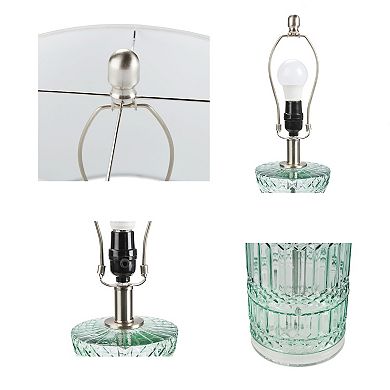 Hampton Hill Luxuria Textured Glass and Acrylic Base Table Lamp