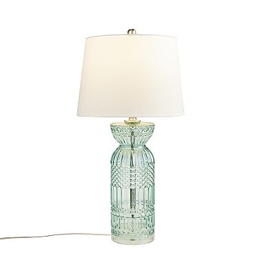 Hampton Hill Luxuria Textured Glass and Acrylic Base Table Lamp