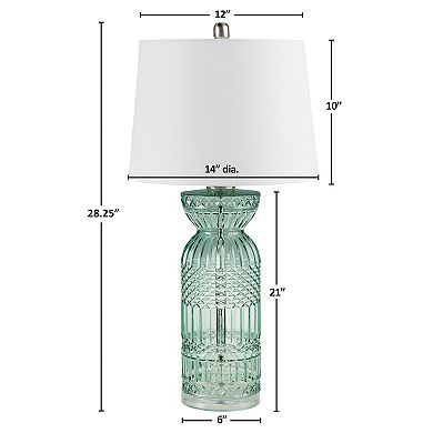Hampton Hill Luxuria Textured Glass and Acrylic Base Table Lamp