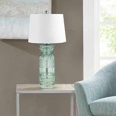 Hampton Hill Luxuria Textured Glass and Acrylic Base Table Lamp