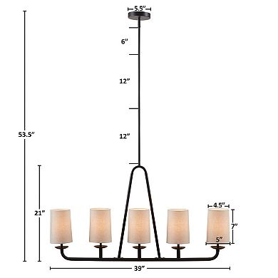 INK+IVY Serenitie 5-Light Linear Chandelier
