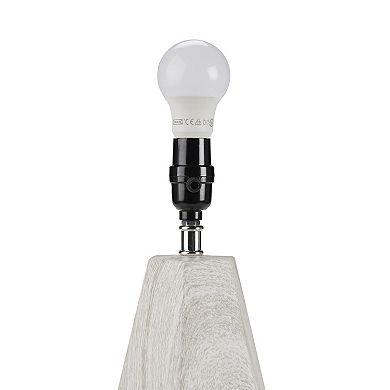 INK+IVY Flinn Resin Table Lamp with Faux Wood Texture