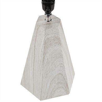 INK+IVY Flinn Resin Table Lamp with Faux Wood Texture