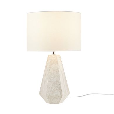 INK+IVY Flinn Resin Table Lamp with Faux Wood Texture