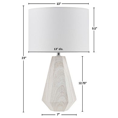 INK+IVY Flinn Resin Table Lamp with Faux Wood Texture