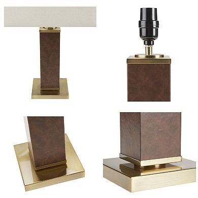INK+IVY Hawley Faux Leather Table Lamp