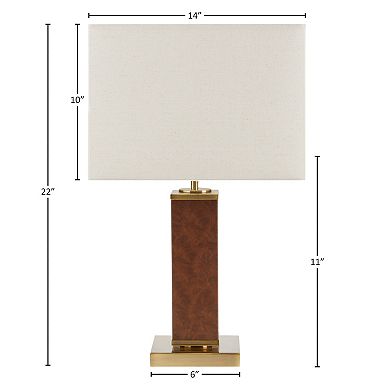 INK+IVY Hawley Faux Leather Table Lamp