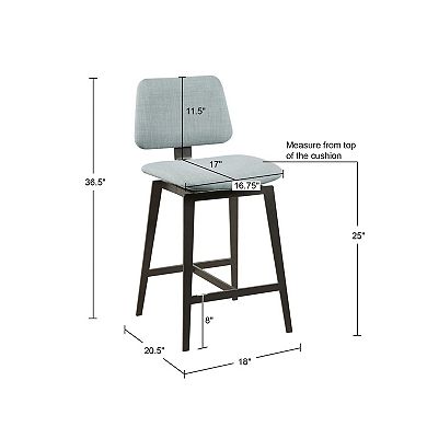 INK+IVY Rogue Armless 360 Degree Swivel Counter Stool 25"H