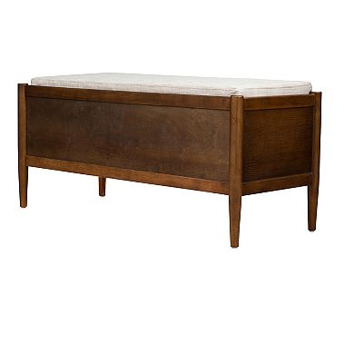 INK+IVY Arcadia Accent Bench with Storage and Upholstered Cushion