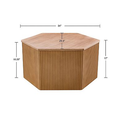 INK+IVY Susie Fluted Hexagon Coffee table
