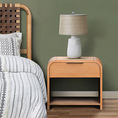 INK+IVY Jameson Modern One Drawer Waterfall Nightstand