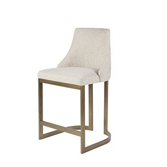 Madison Park Robertson 26 in Upholstered Counter Stool with Metal Base